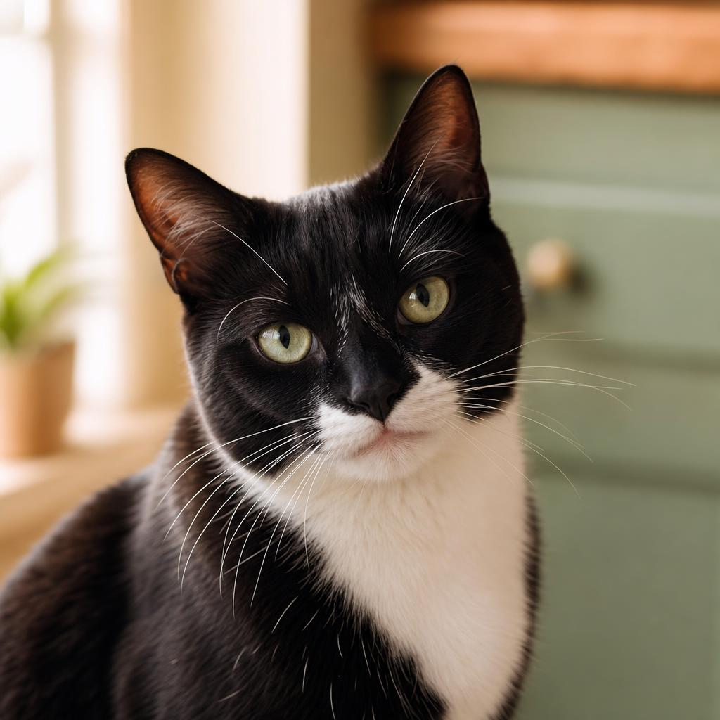 Oliver, a Tuxedo Cat who loves CoCoBelle