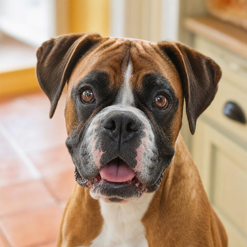 Rocky, a Boxer who loves CoCoBelle